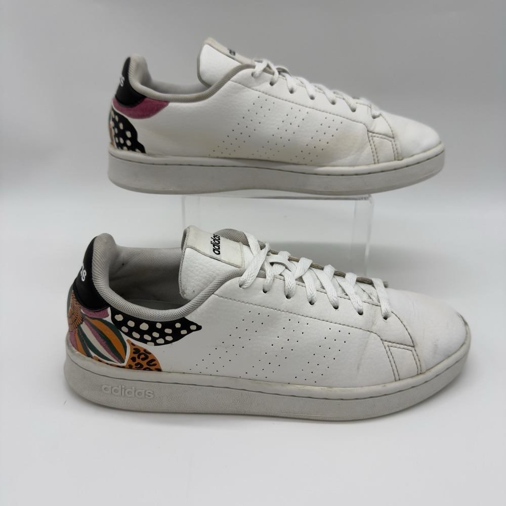 FARM RIO x ADIDAS Advantage White Floral Embroidered Women's Shoes Size 9 - Picture 4 of 13